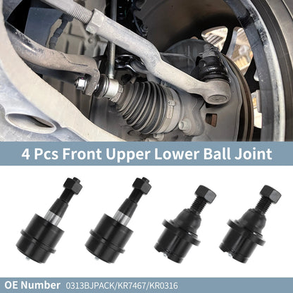 Set of 4 Front Upper Lower Ball Joints No. 0313BJPACK for Dodge Ram 2500 3500