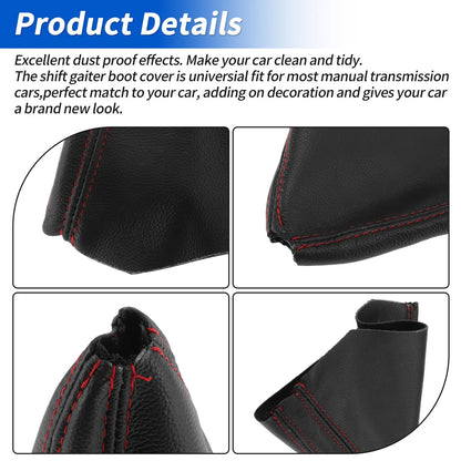 Gear Shift Stick Gaiter for Audi A6 C6 (2004–2011) Red Artificial Leather