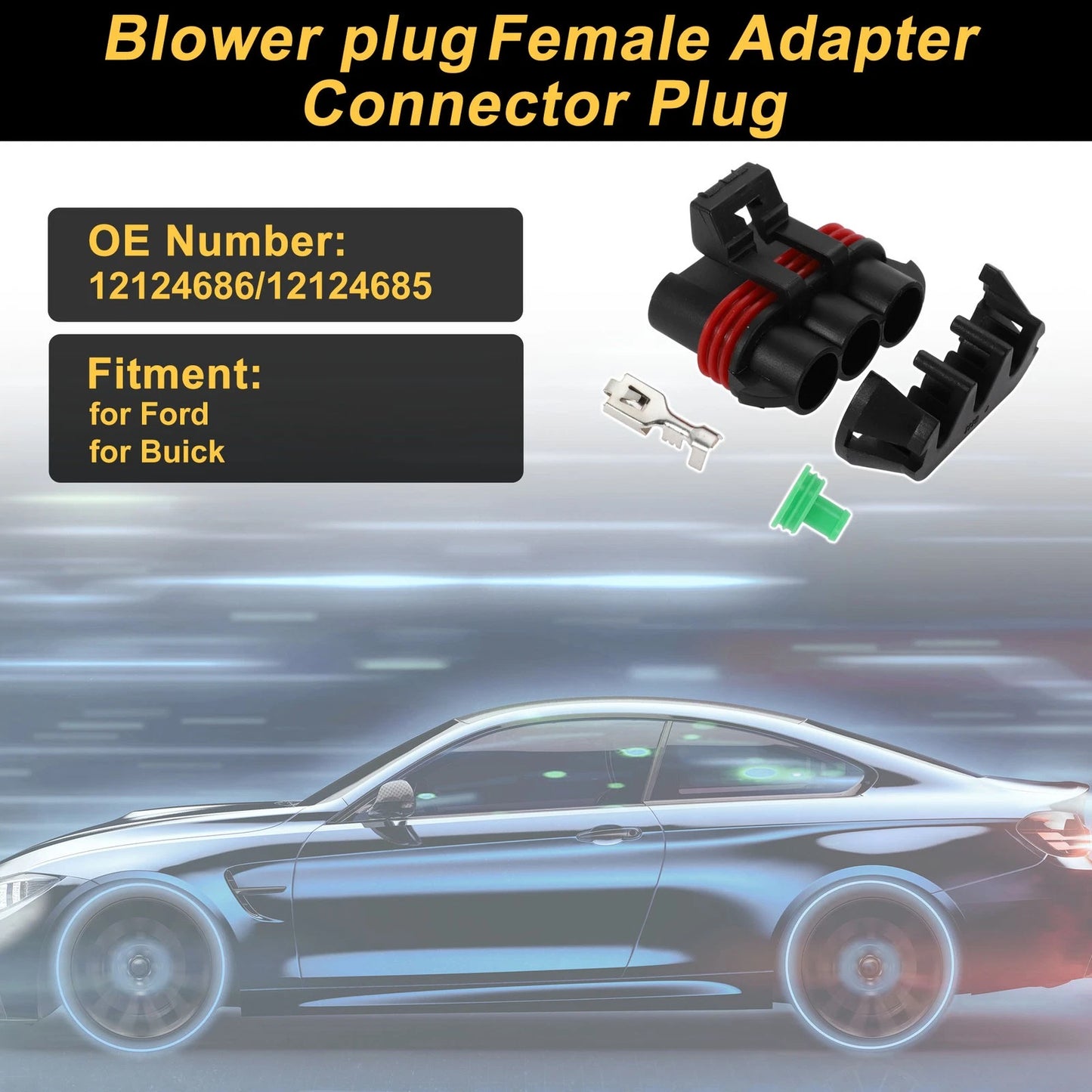 Set of 3 Pins Connector Plug for Ford Buick (No. 12124686)