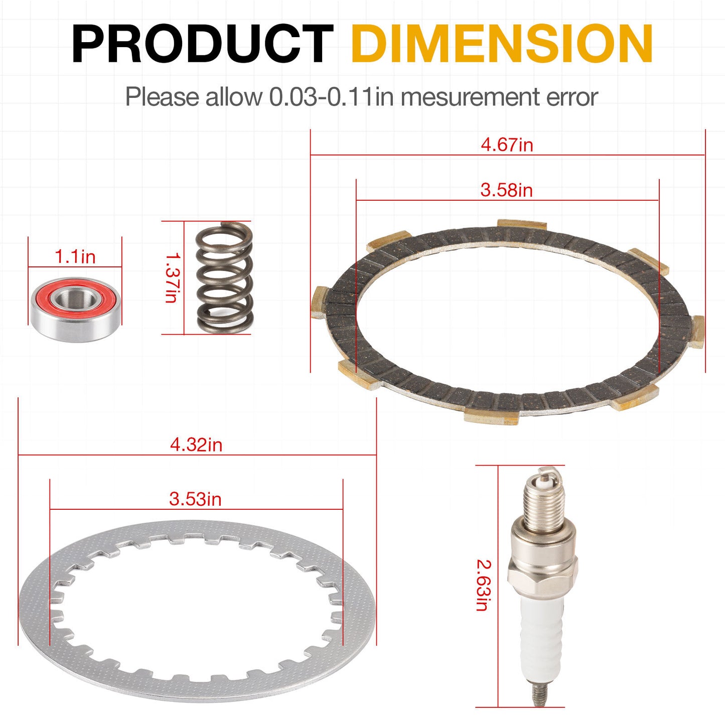 Clutch Friction Plates Gasket Kit for Honda XR80R XR100R (1987–2004)