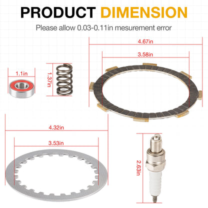Clutch Friction Plates Gasket Kit for Honda XR80R XR100R (1987–2004)