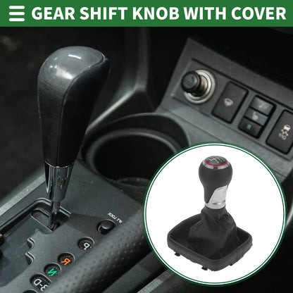 6 Speed Shift Knob with Cover for Audi A3 (2003–2013) Chrome Red Black