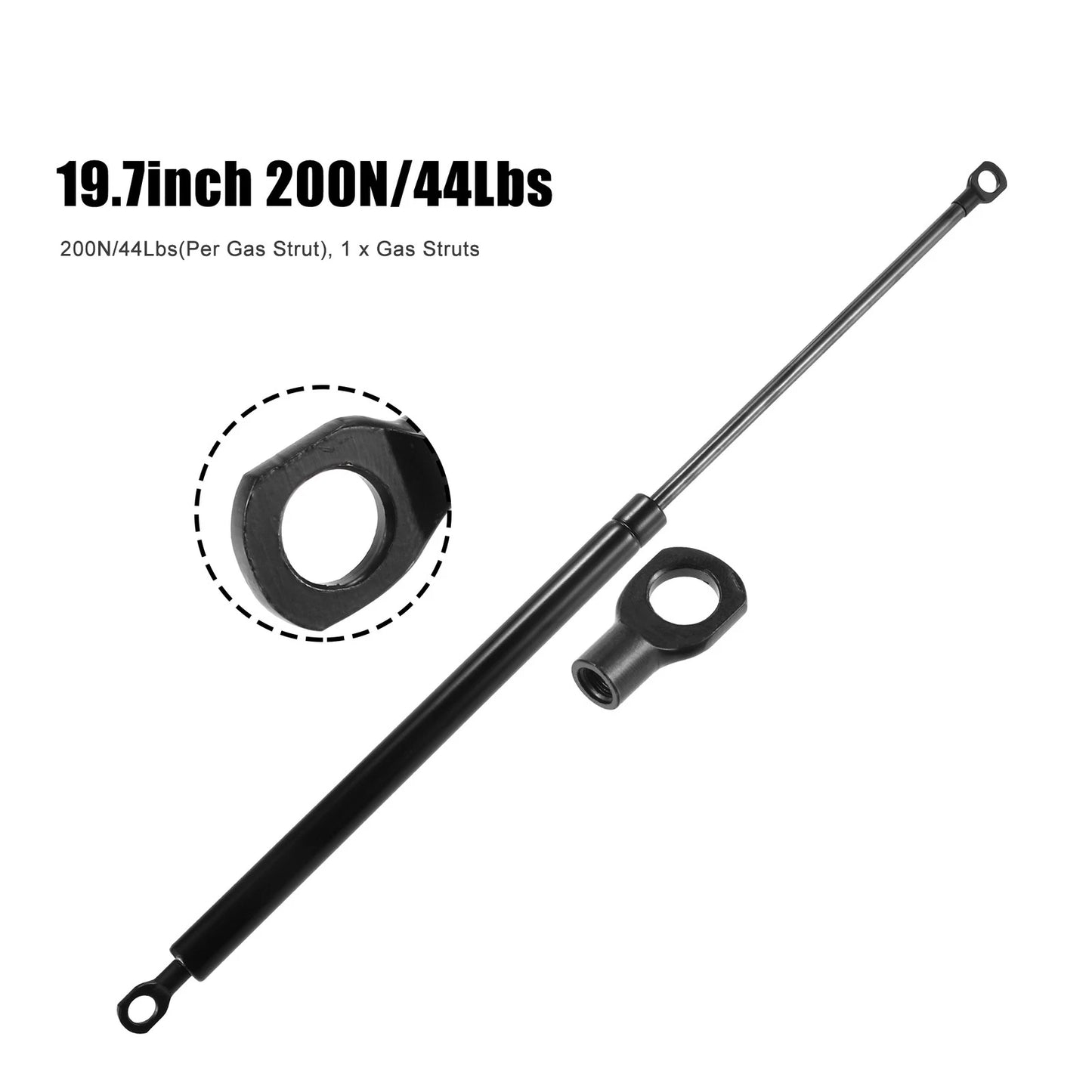 Gas Struts Lift Supports for Lid (19.7 inch, 200N/44Lbs)