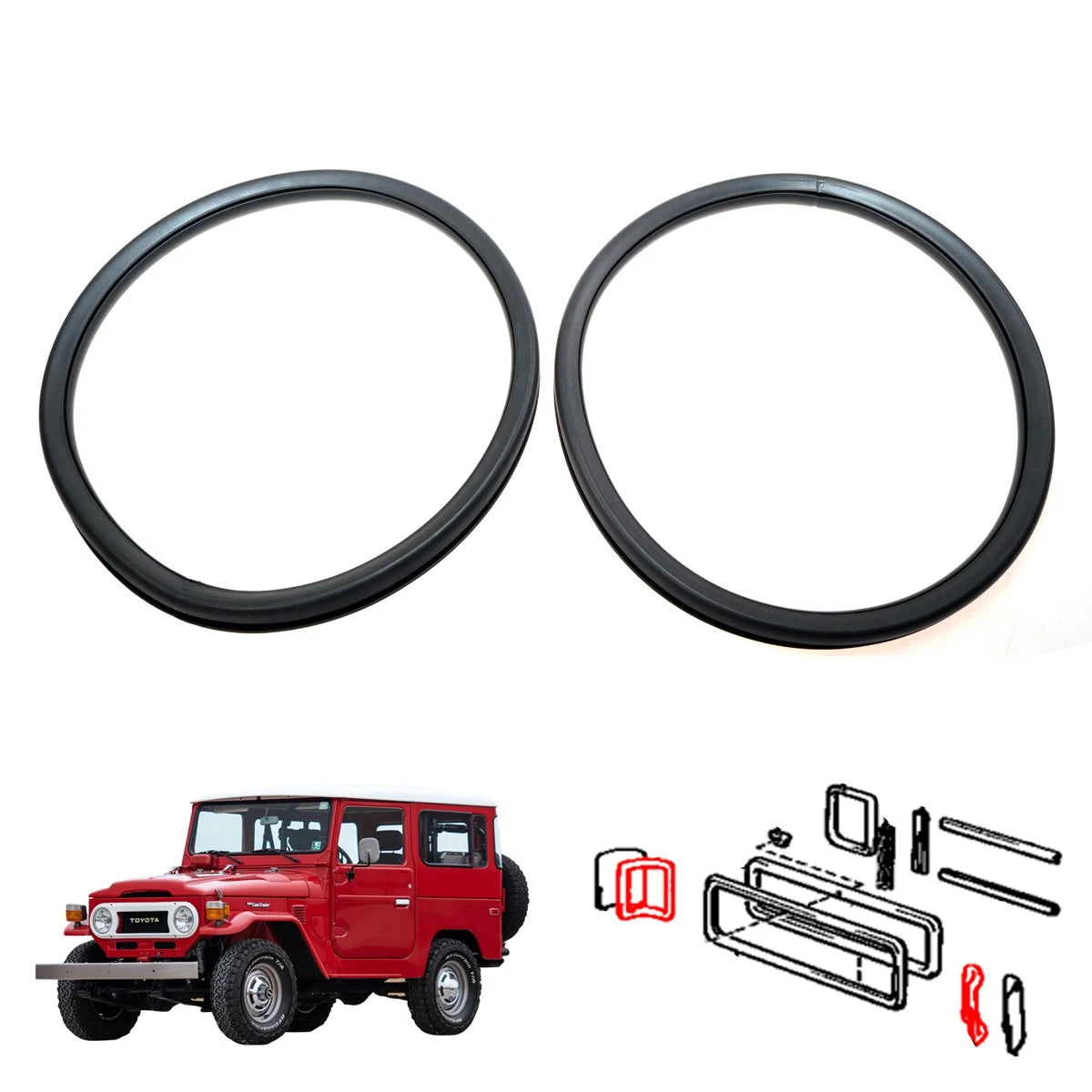 Back Window Corner Weatherstrip for Toyota Land Cruiser BJ45 FJ45 HJ45 HJ47 (1975–1984)