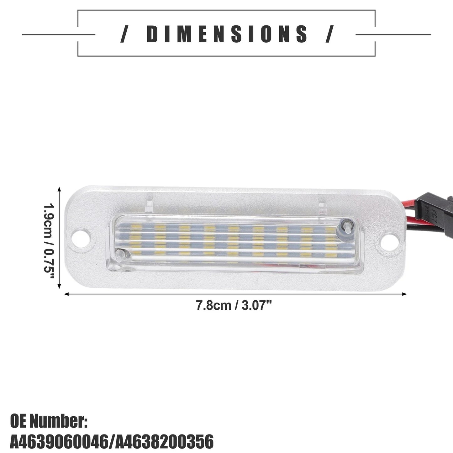 2 x LED License Plate Lights for Mercedes-Benz G500 (2013-2021)
