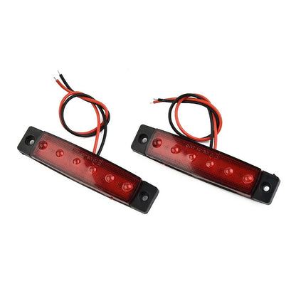 2 x 6LED Red Sealed Turn Brake Stop Tail Light Lamp for Truck Trailer RV Boat