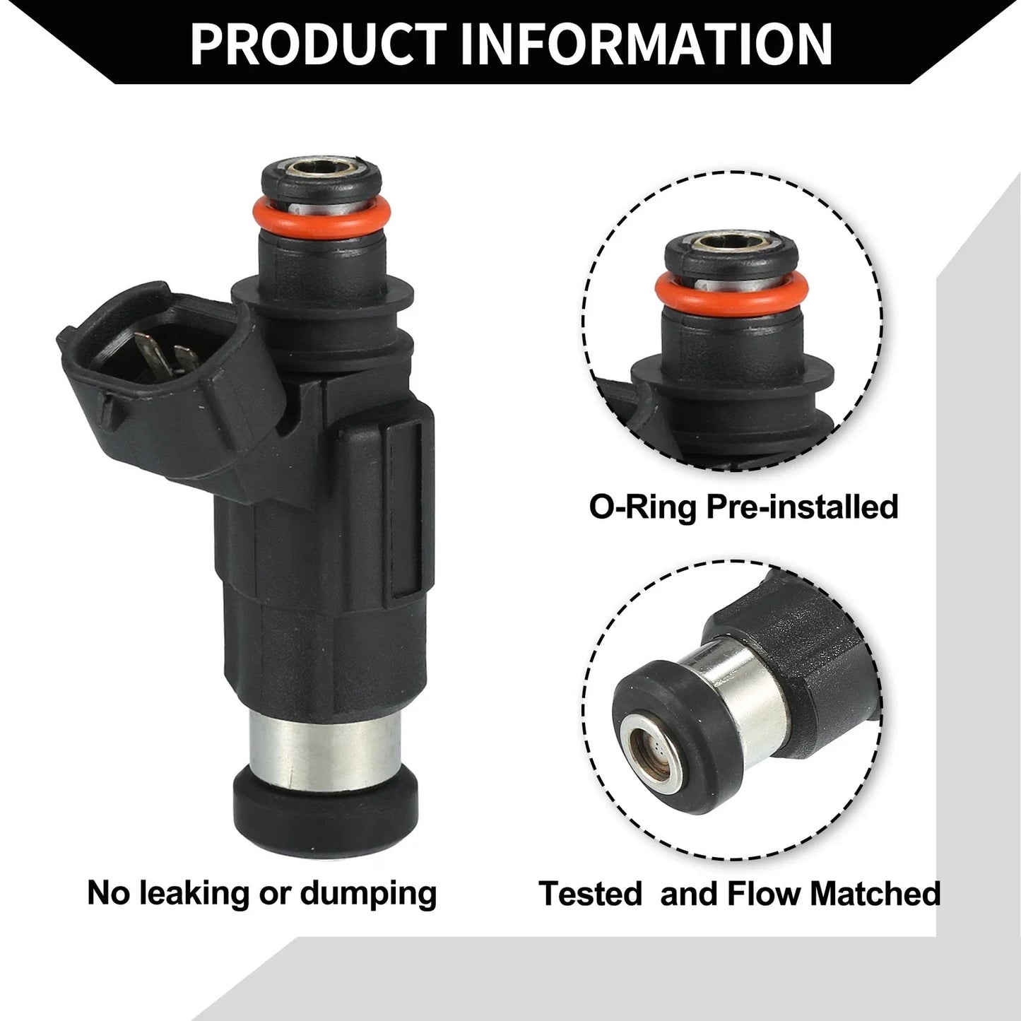 Fuel Injector 2 x for Chevrolet Tracker (1999-2003) 2.0L Black