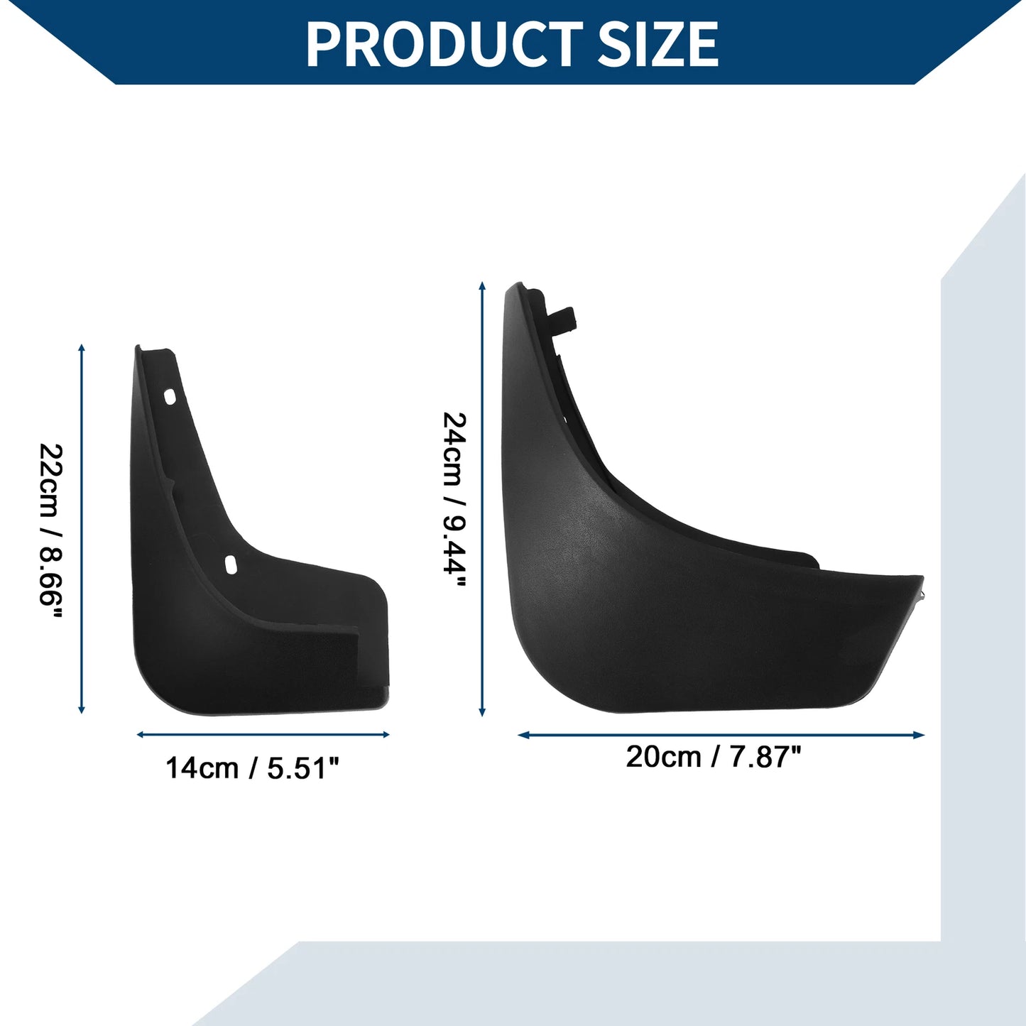 Set of 2 Mud Flaps Splash Guards for Mercedes-Benz Smart 2016–2021