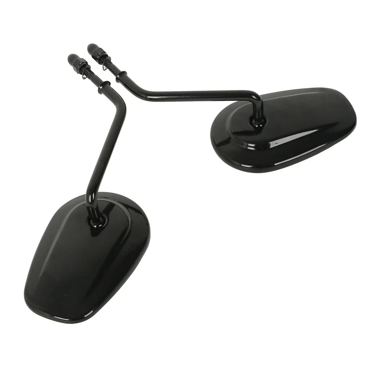 Vivid Black Rear View Mirrors for Harley Touring Sportster 883 1200 Softail