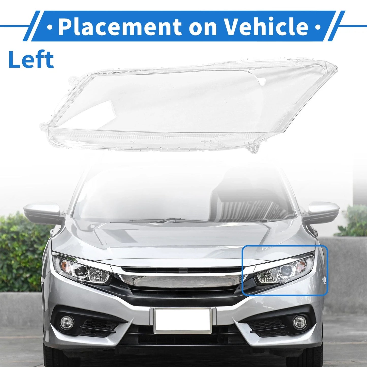 Car Front Left Headlight Lens Cover for Honda Accord (2008-2012)