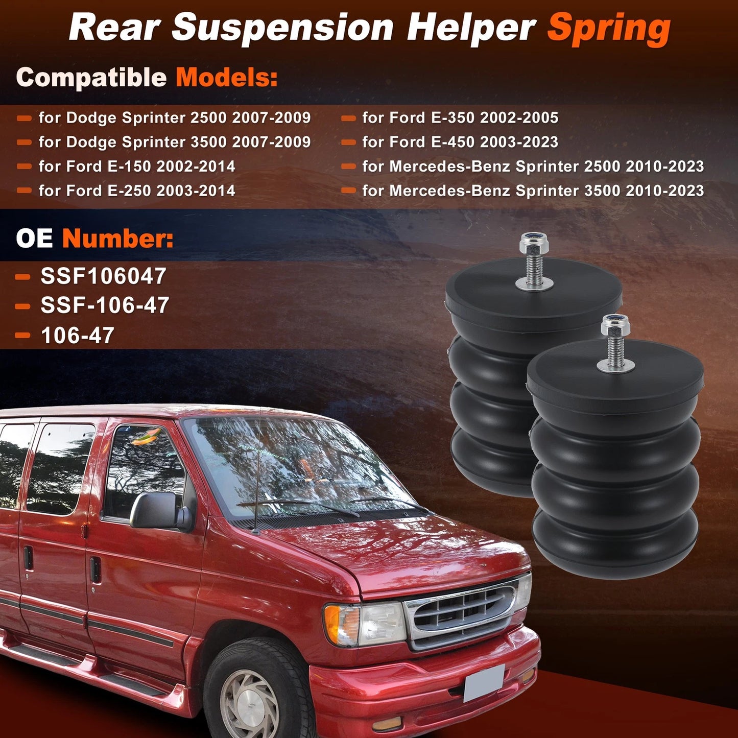 Rear Suspension Helper Spring Kit for Mercedes-Benz Sprinter (2007–2018)