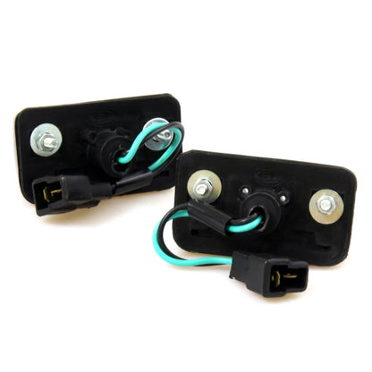 Set of 2 Black Rear License Plate Lights for Toyota Corolla (1979–1983)