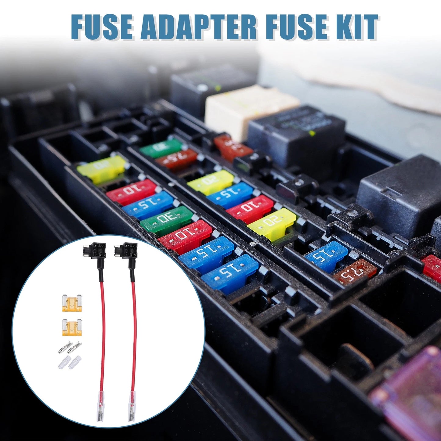 32V Low Profile Mini Fuse Adapters with 5A Fuses for Car (Various Years)