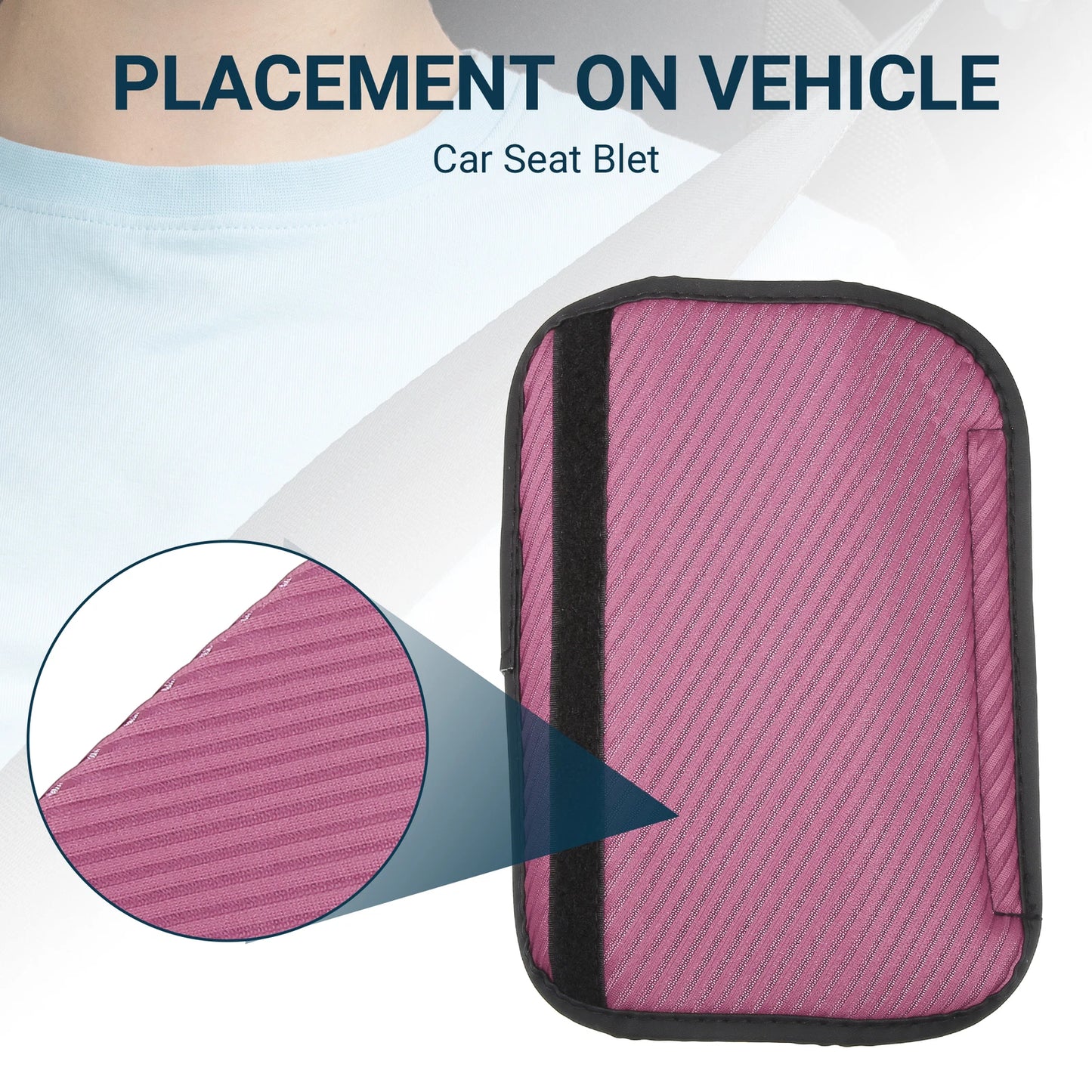 2X Breathable Seat Belt Cover Pads for Universal Fit (Soft Pink)