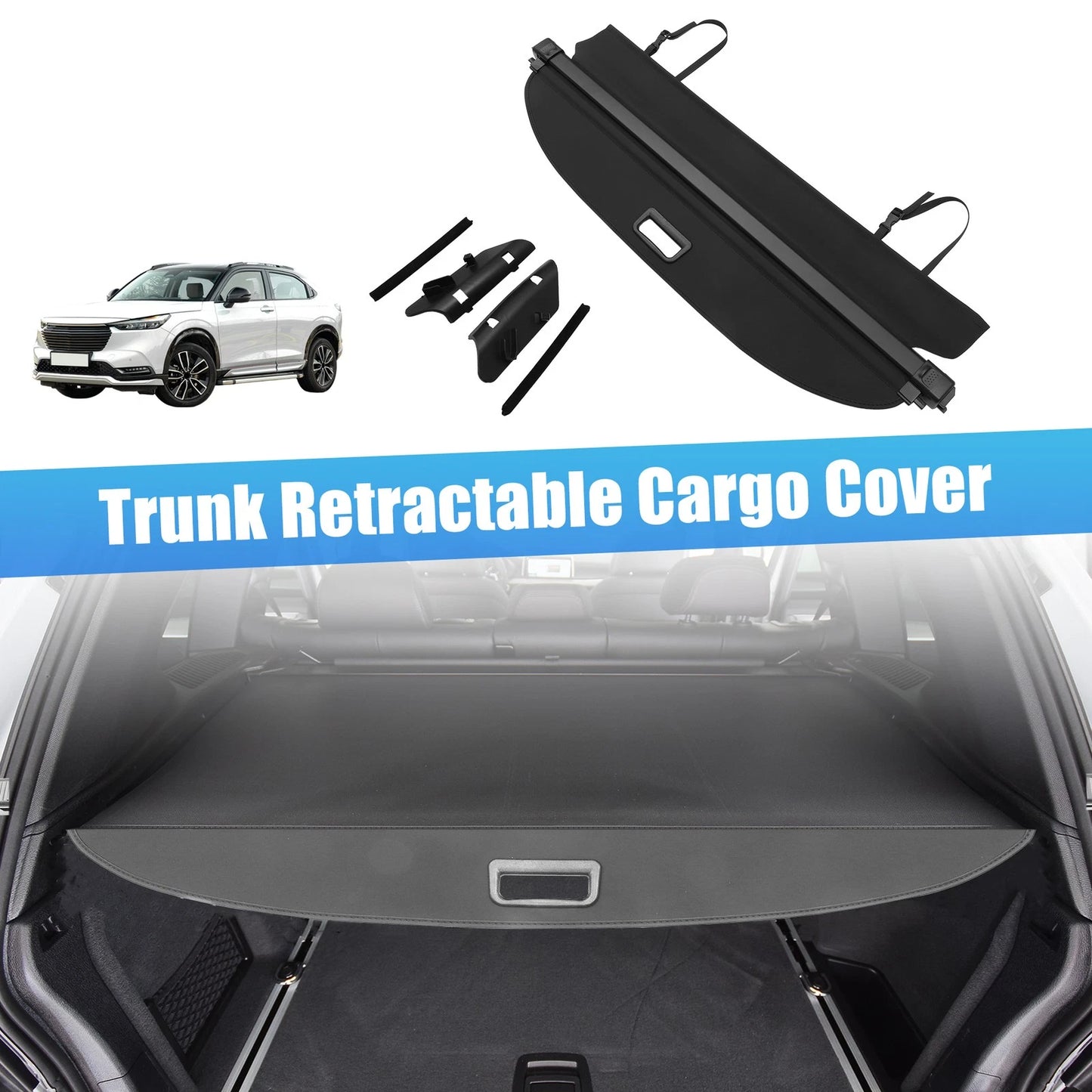 Cargo Cover for Honda HR-V (2015–2022) - Black Rear Trunk Shielding Shade