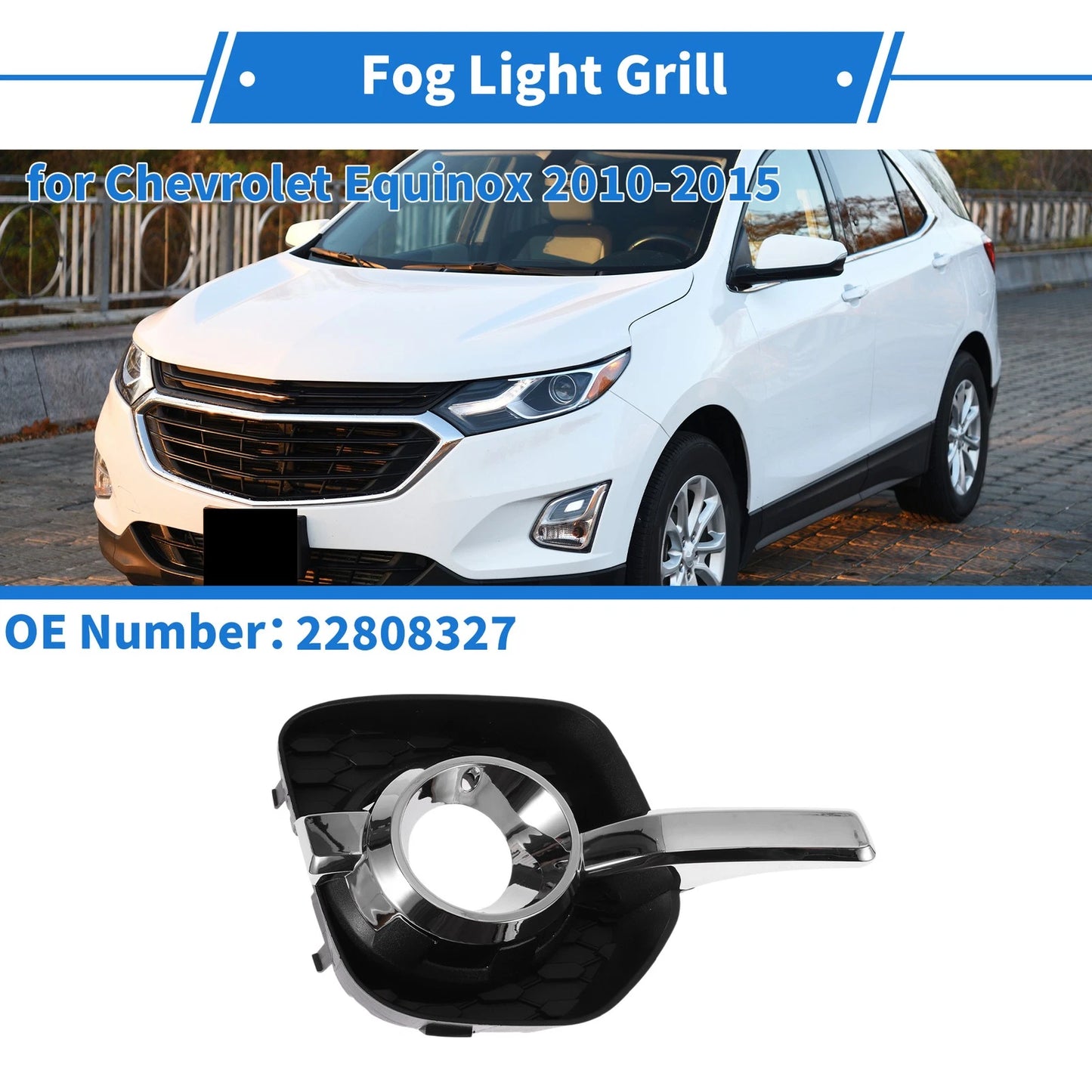 Front Right Fog Light Grill No. 22808327 for Chevrolet Equinox (2010–2015)