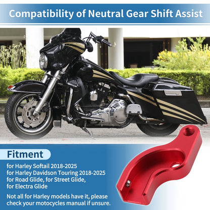 Neutral Gear Shift Assist for Harley Davidson Touring Softail (2018–2025) Red
