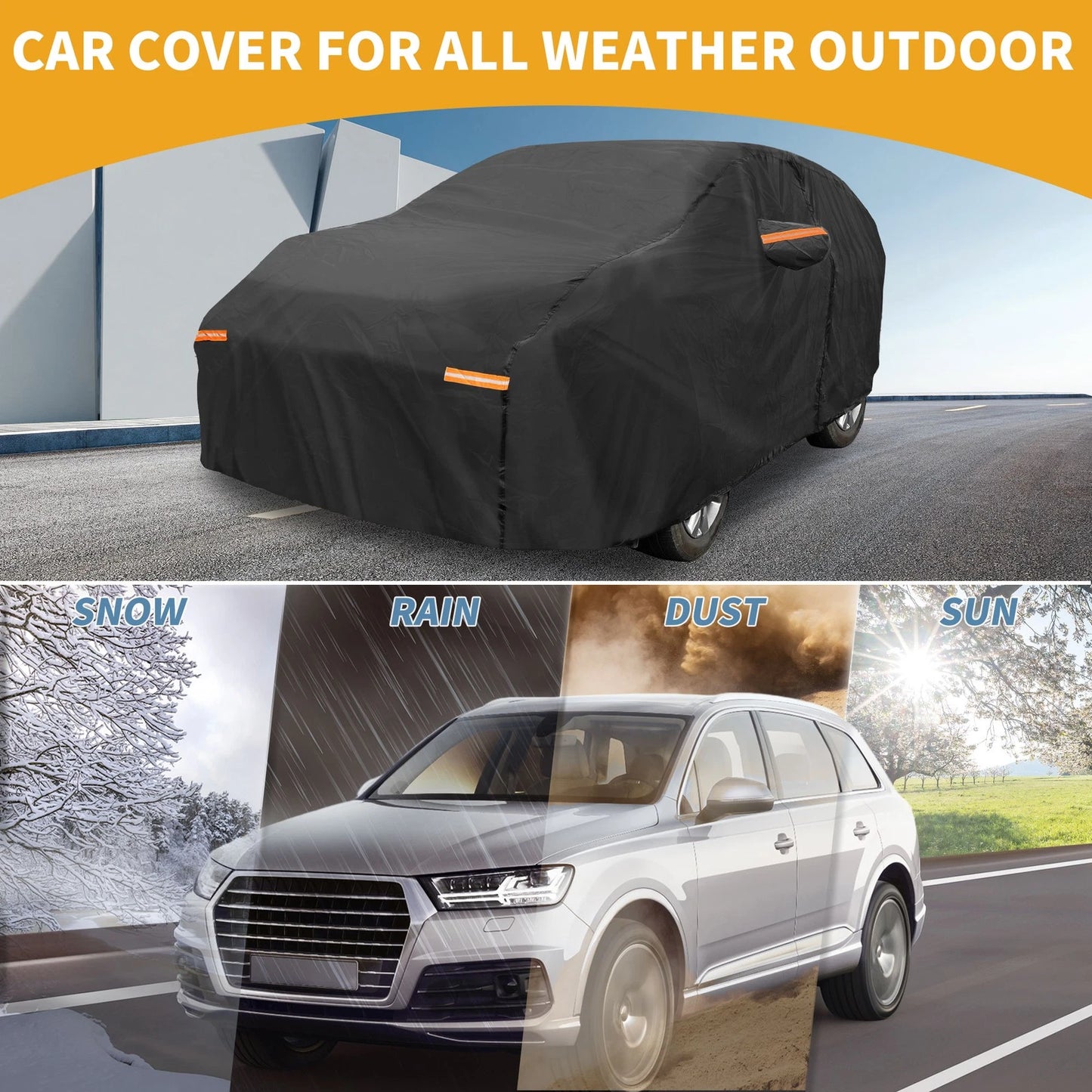 Waterproof Car Cover for Honda Odyssey (All Weather, 190T-PU, Black)
