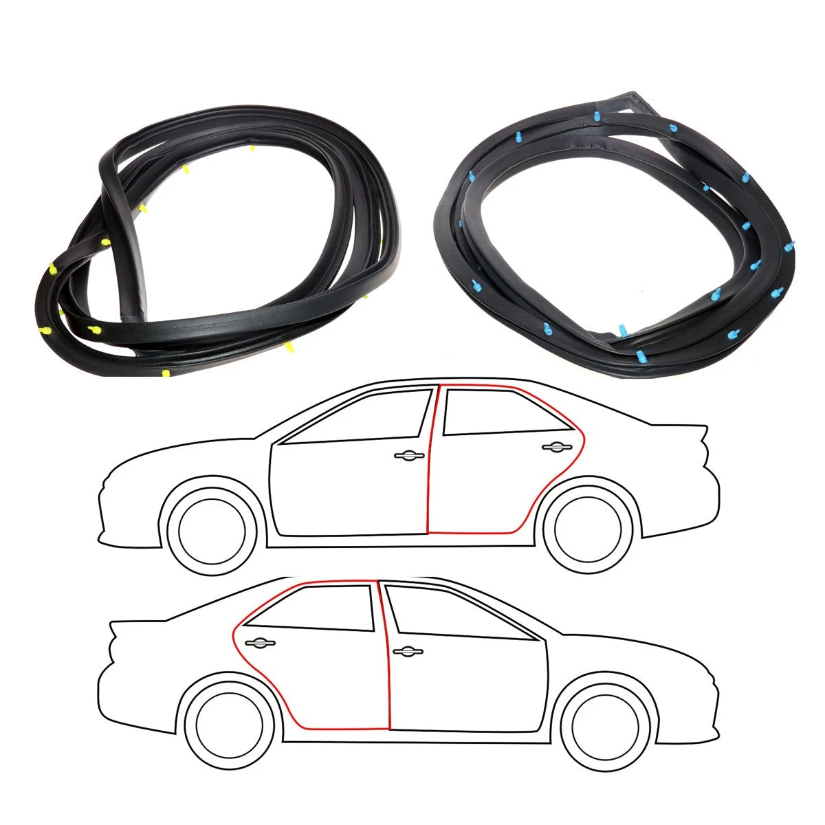 Rear Door Weatherstrip Rubber for Mazda Familia 323 GLC (1977–1980)