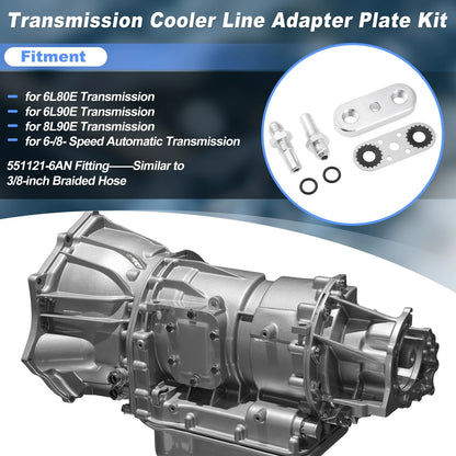 Transmission Cooler Line Adapter Plate w/Gasket for 6L80E 6L90E 8L90E (2010–2023)