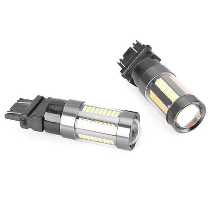 T25 3157 Dual-Color Switchback 66 SMD Bulbs for Turn Signal Light 12V