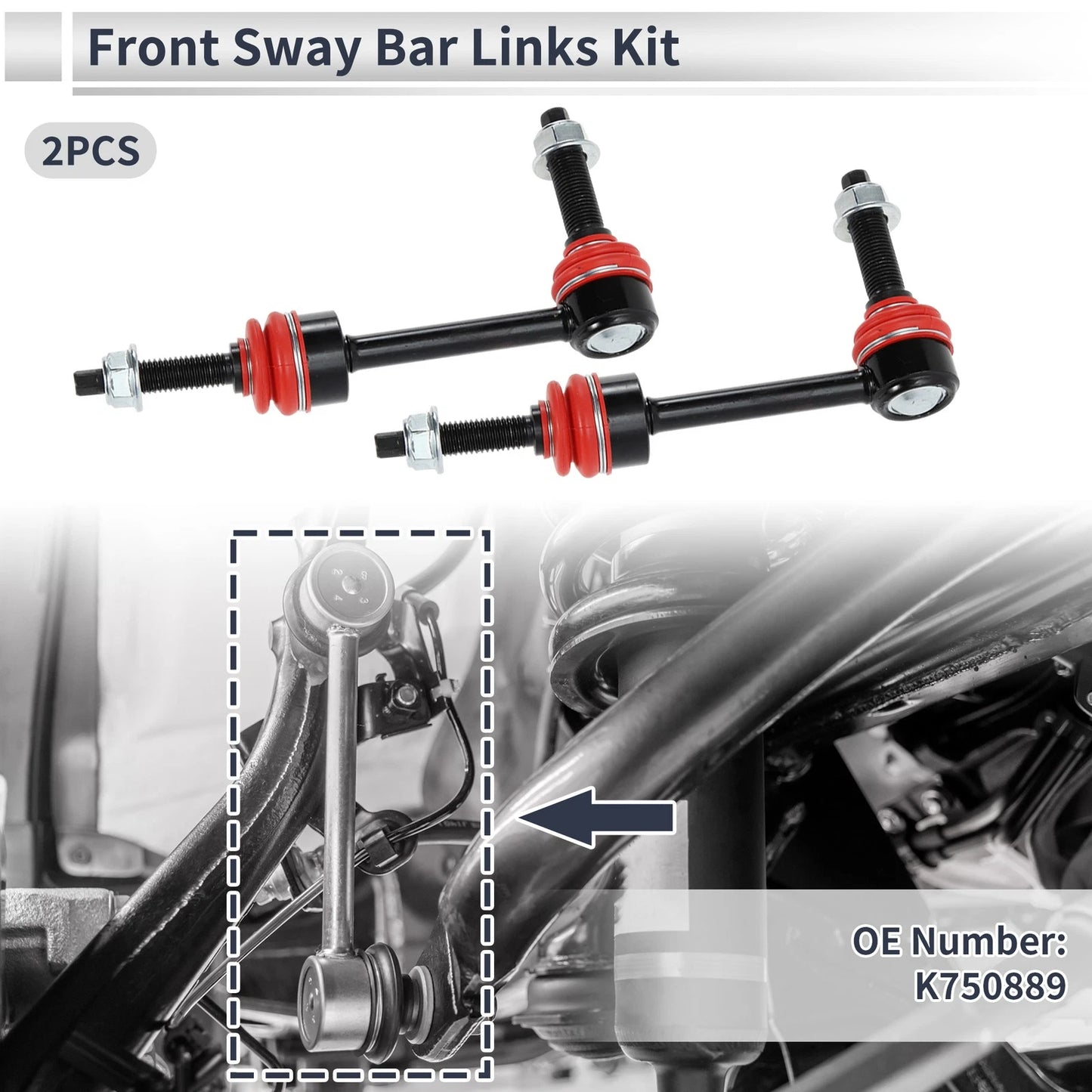Set of 2 Front Stabilizer Bar Links for Dodge Ram 2500 (2014–2022) No.K750889