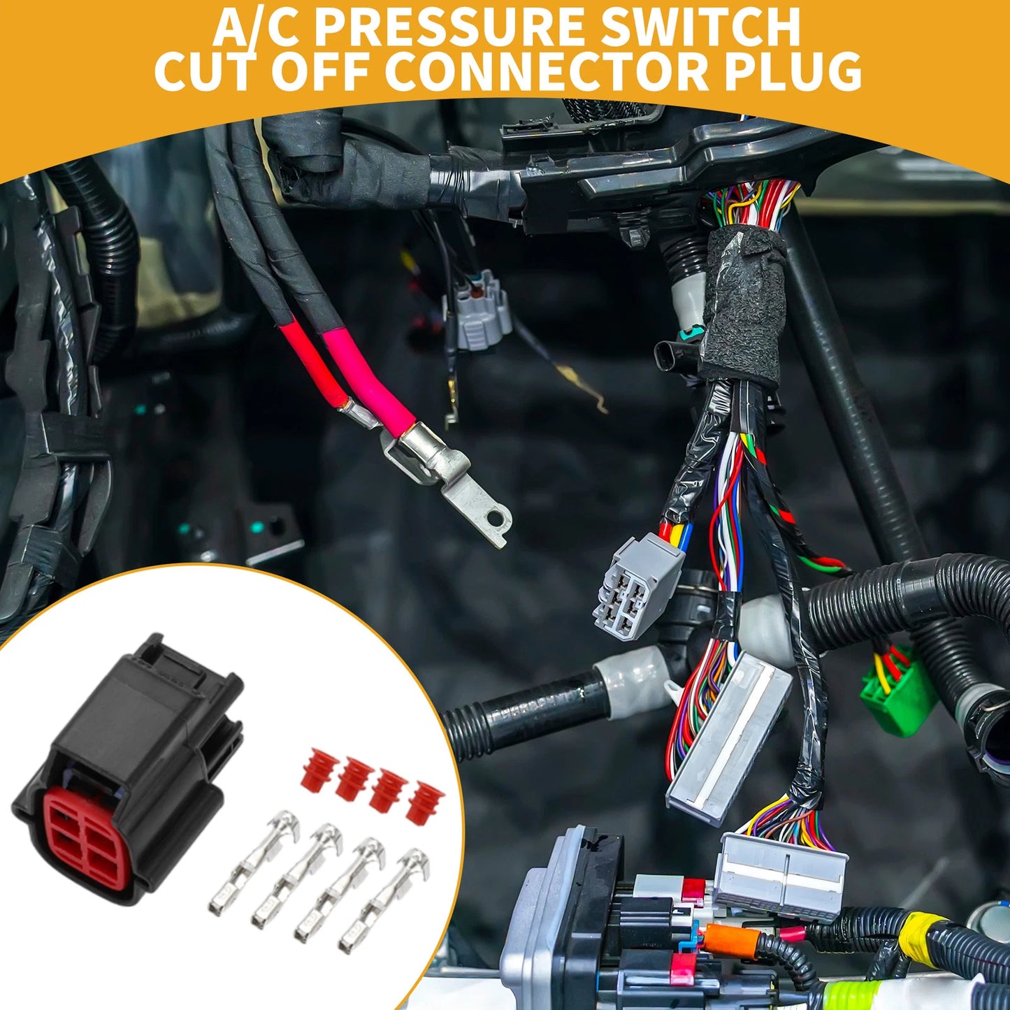 Set of 4 A/C Pressure Switch Cut Off Connectors for Ford (No. 1U2Z14S411AUA)