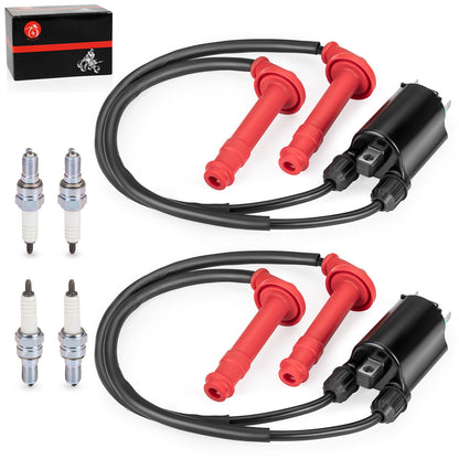 Set of 2 Ignition Coils & Spark Plugs for Honda CBR600F3 CBR600F2 (1991–1998)