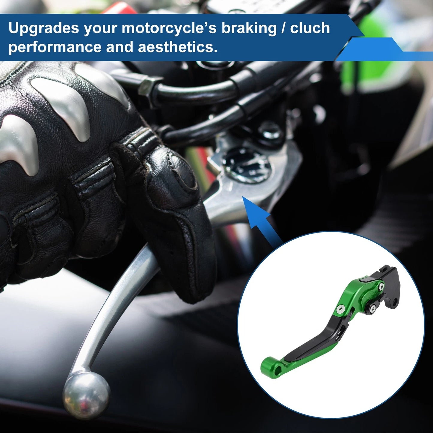 Adjustable Brake Clutch Lever for Yamaha MT125 (2014–2021) Green Black