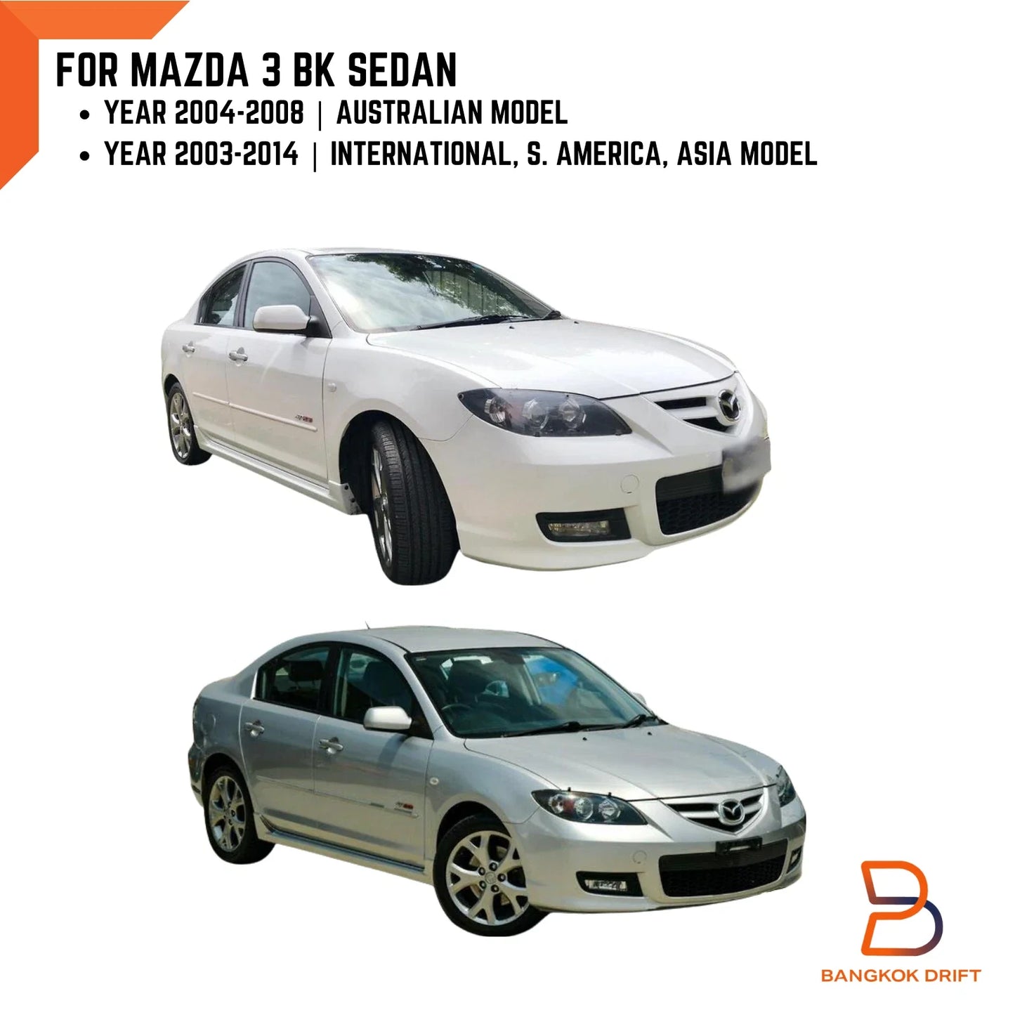 Tinted Black Weather Shield Visor Rain Guard for Mazda 3 BK Sedan (2003-2009)