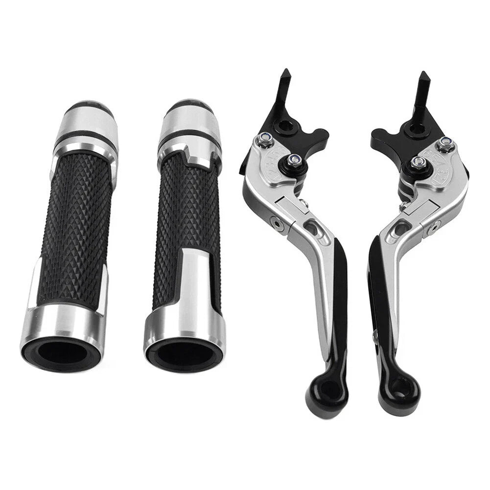 Silver Extendable Brake Clutch Lever Grip Set for Ducati Panigale (2016-2020)