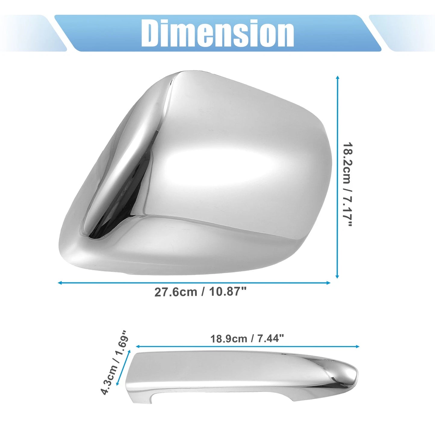 Set of 4 Chrome Plated Mirror Cover Door Handle Covers for Toyota