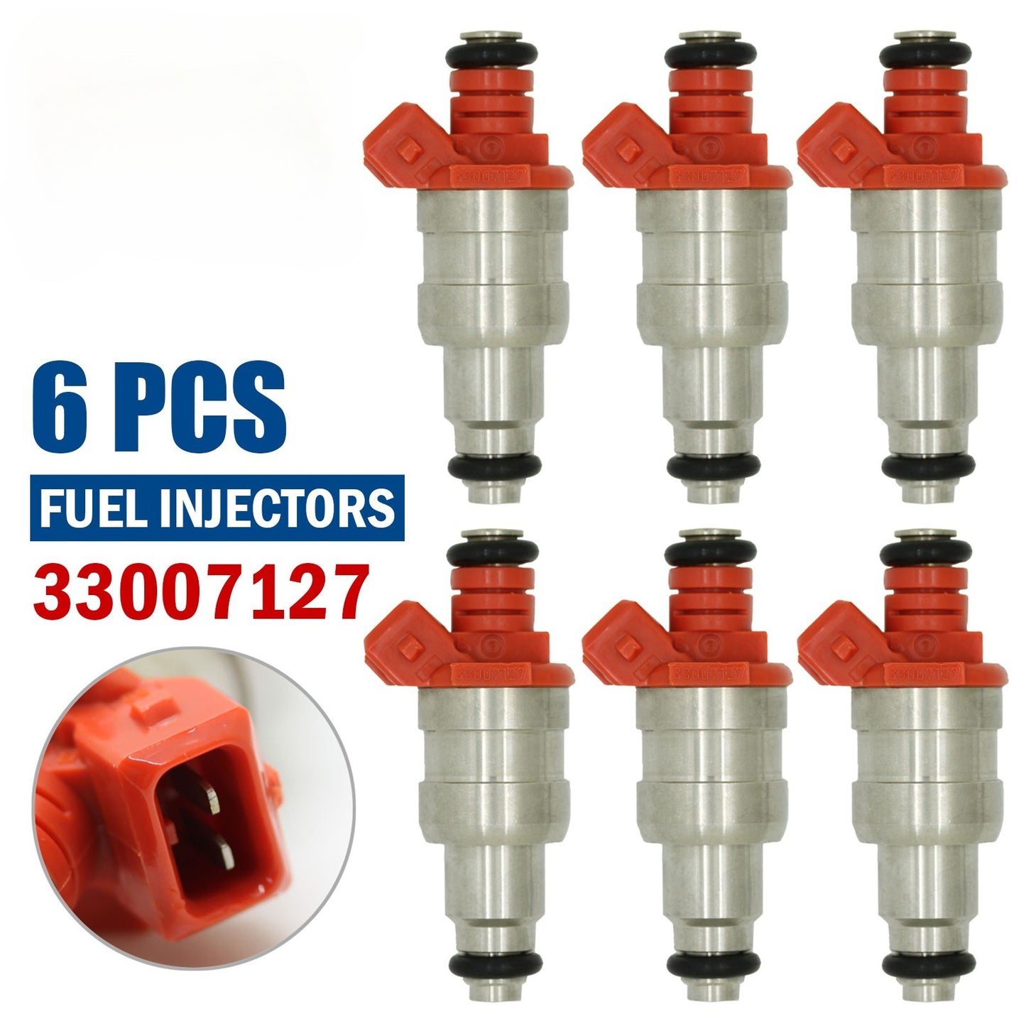 Set of 6 Fuel Injectors for Jeep Wrangler Cherokee YJ (1987–1998) I6 4.0L