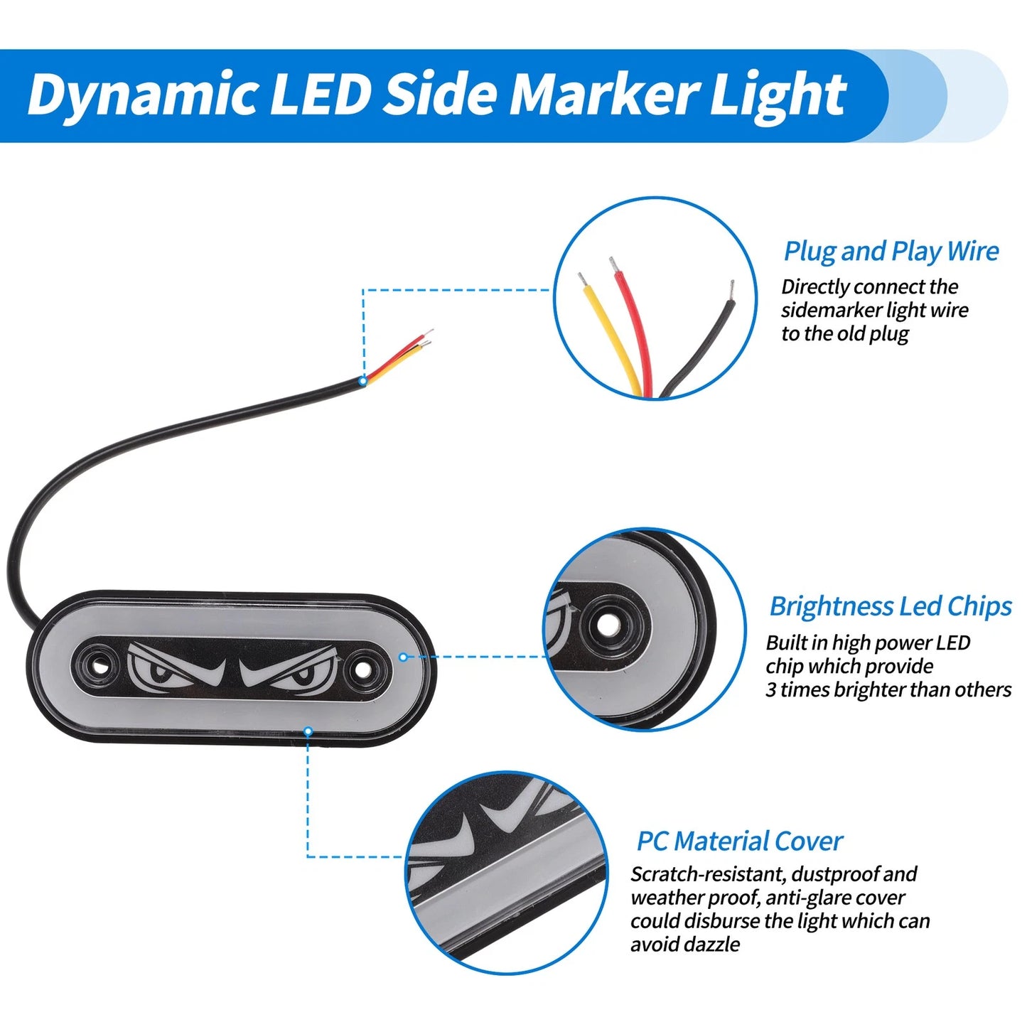 Set of 4 LED Side Fender Marker Lights