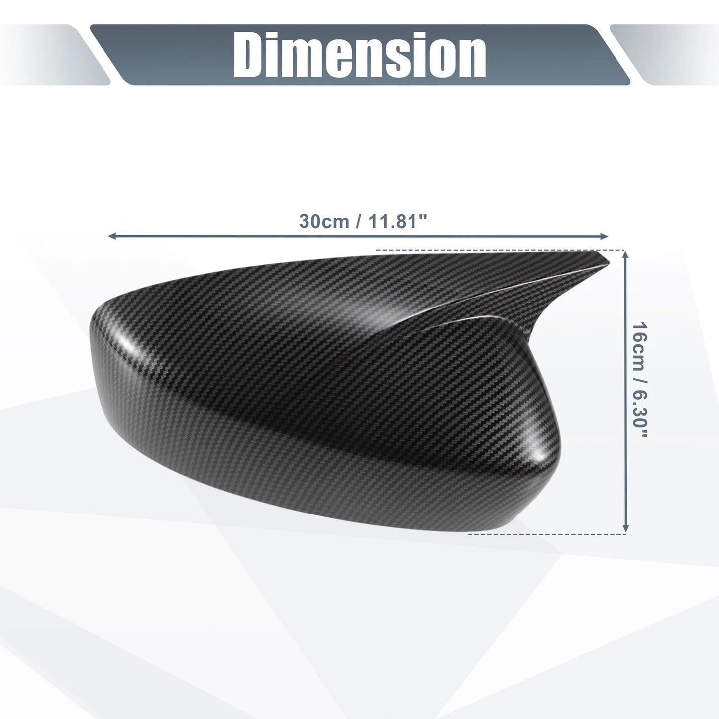 Pair Rearview Mirror Cover Overlay for Mazda 3 Axela (2014–2019) Carbon Fiber