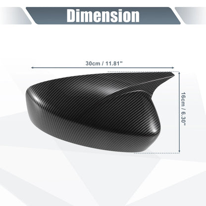 Pair Rearview Mirror Cover Overlay for Mazda 3 Axela (2014–2019) Carbon Fiber