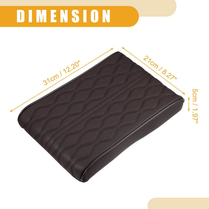 Universal Car Armrest Box Pads Coffee Color Wavy Pattern (12.20"x8.27"x1.97")
