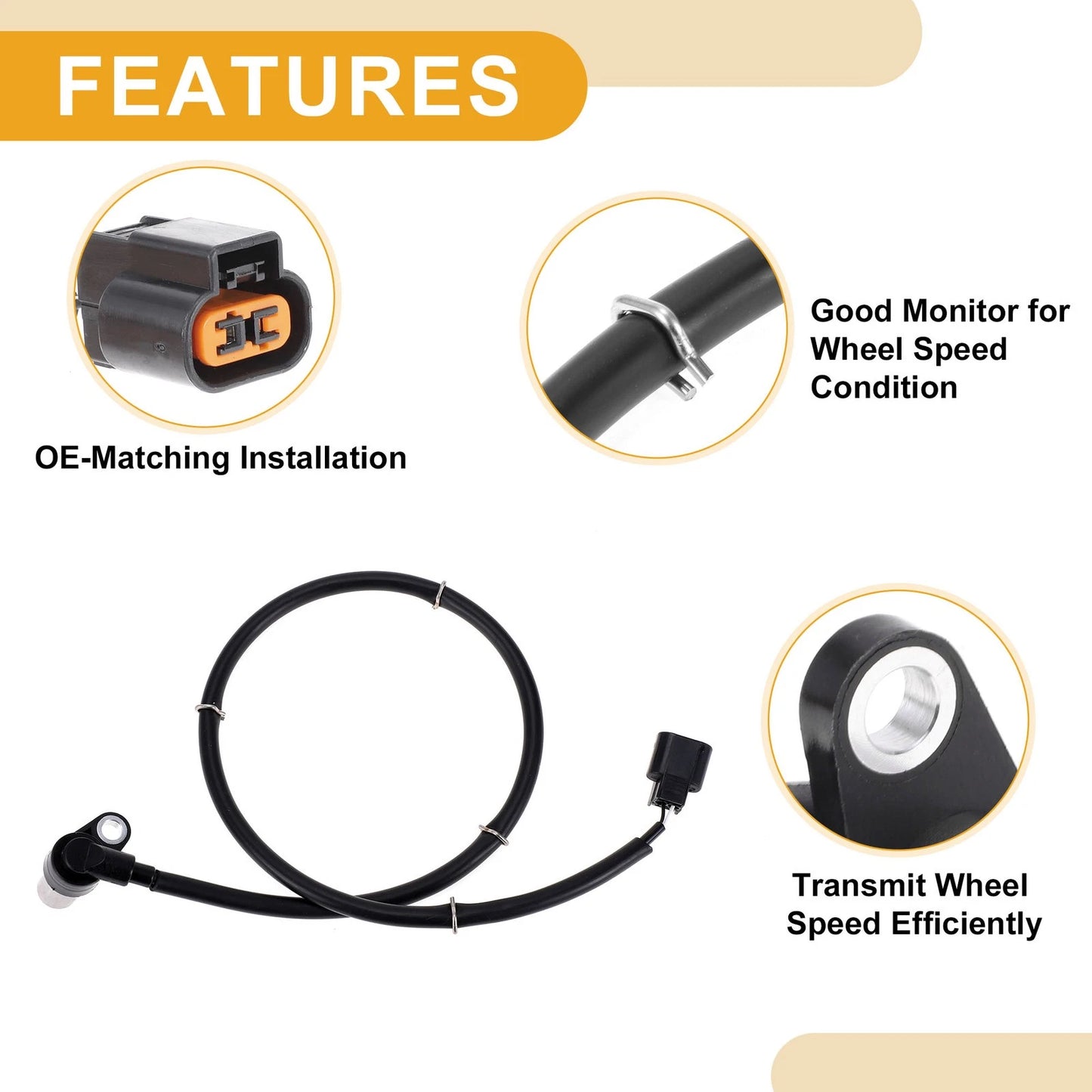 ABS Wheel Speed Sensor MR307039 for Mitsubishi Montero (2001–2006) Rear Right