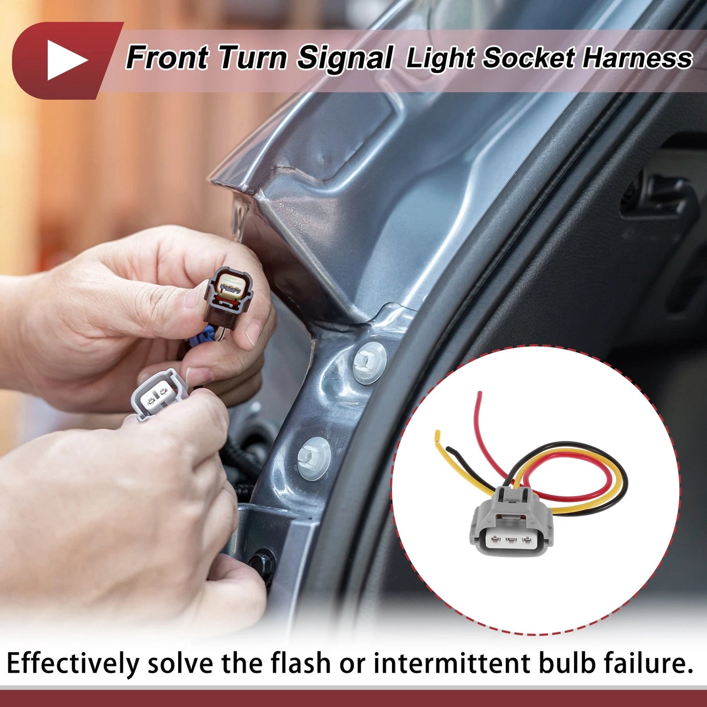 Front Turn Signal Light Socket Wiring for Toyota Highlander (2001–2007) No. 9007599106