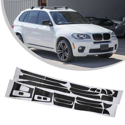 3D Carbon Fiber Interior DIY Trim Decals Black for X5 E70 (2007–2013)