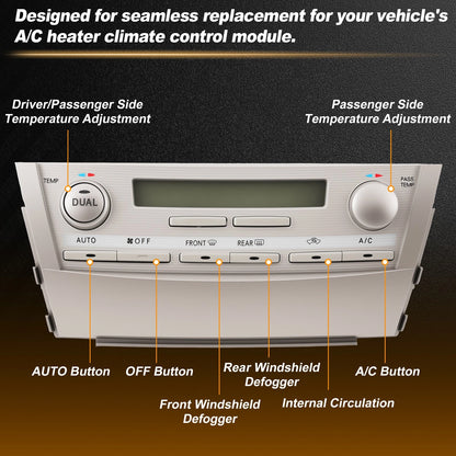 A/C Heater Climate Control Switch Module for Toyota Camry (2010–2011) 5590006241