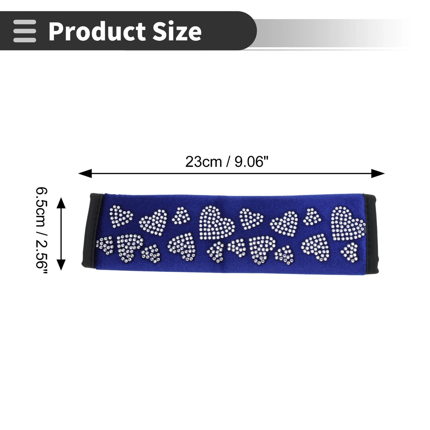 Set of 2 Blue Seat Belt Cover Pads for Universal Fit (23cm)