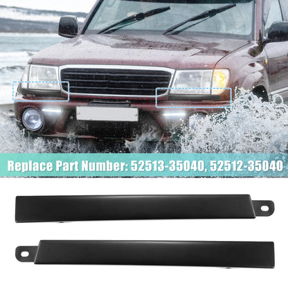 Pair Front Headlight Bumper Grille Filler for Toyota  52513-35040 52512-35040