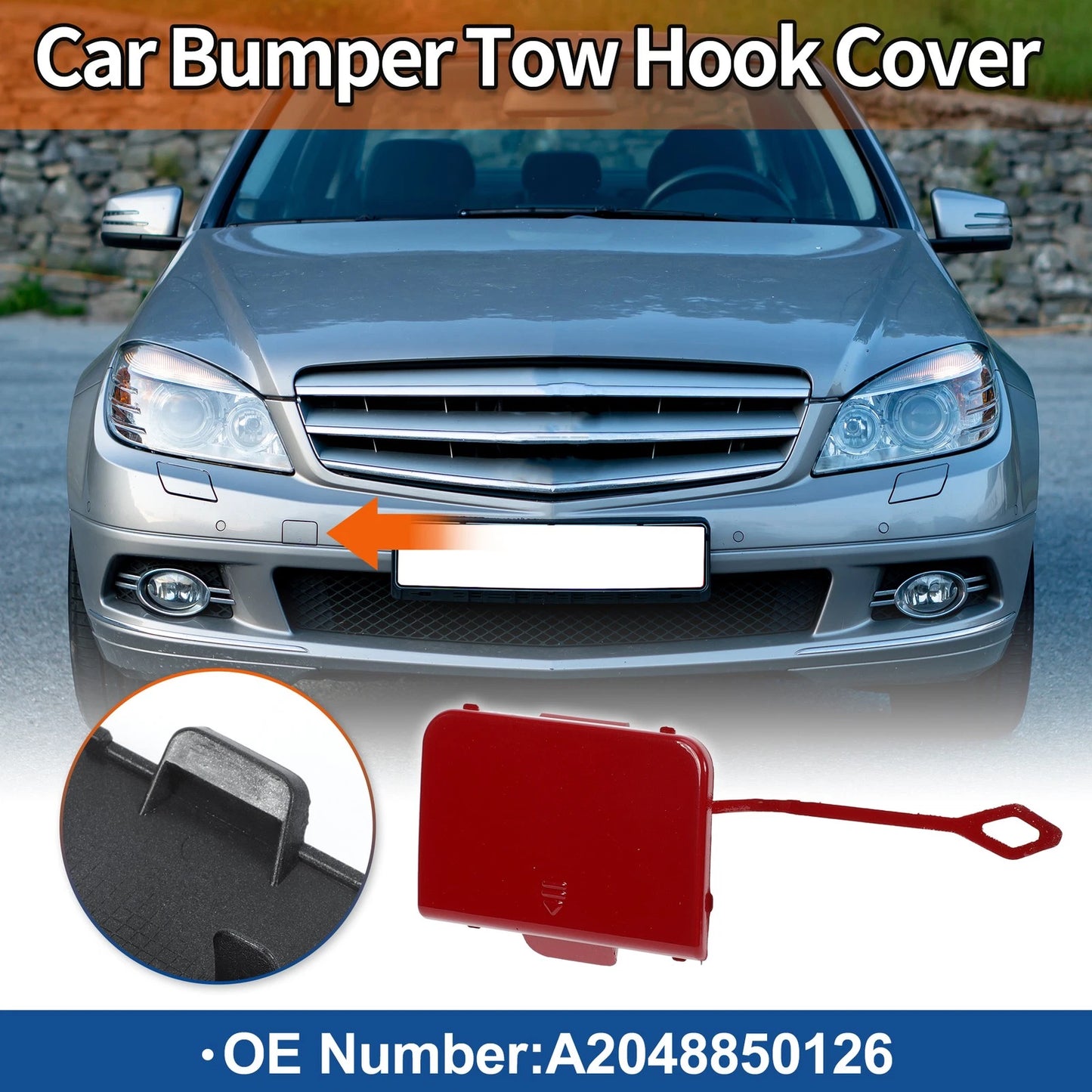 Tow Hook Cover for Mercedes-Benz C-Class W204 (2007–2014) A2048850126