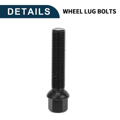 10 Pcs M14x1.5mm Ball Seat Wheel Lug Bolt 60mm Shank for Volkswagen Porsche