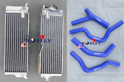 Aluminum Radiator with Blue Hose for Honda CR500 (1985–1988)