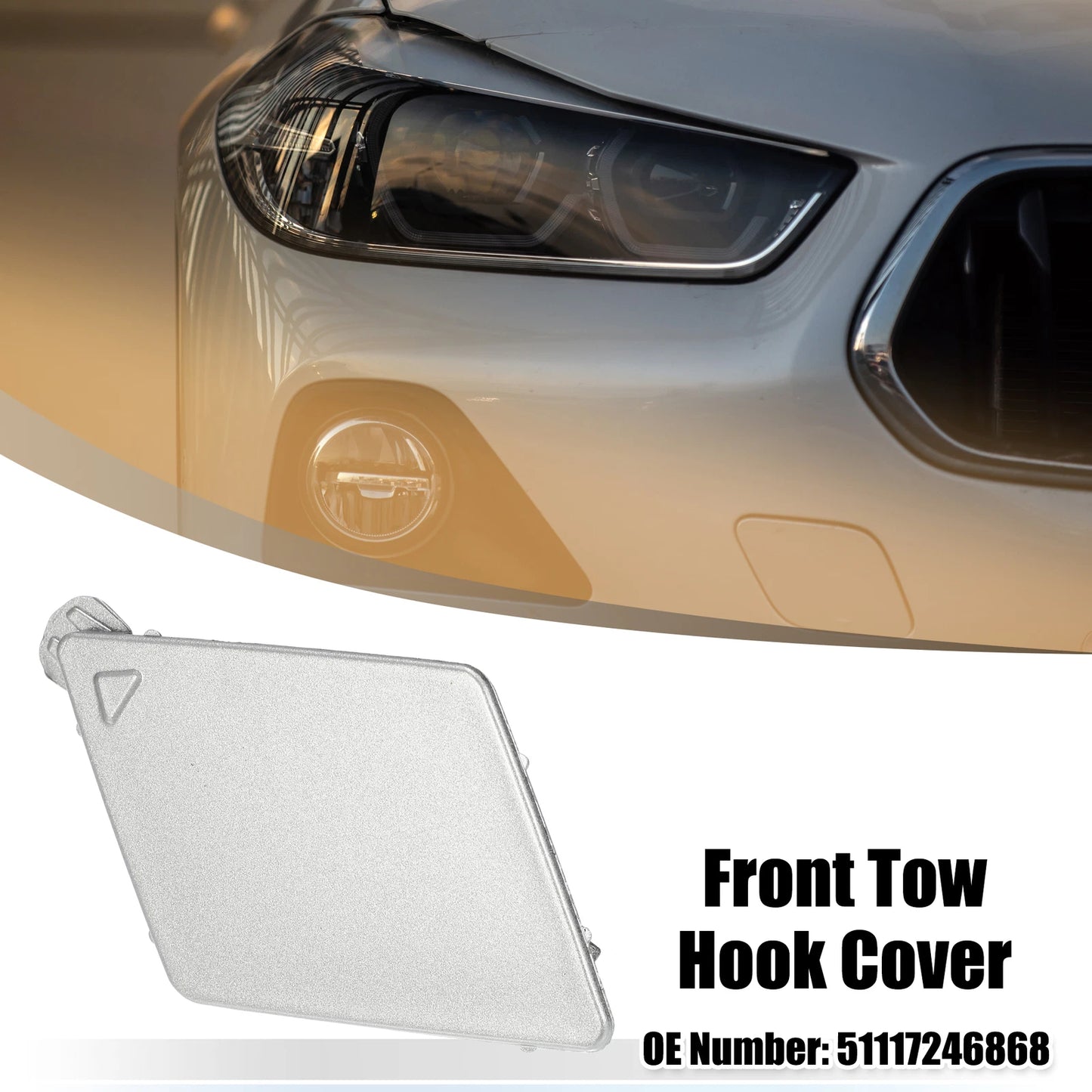 Tow Hook Cover for BMW 5 Series F10 (2011–2017) Silver Tone