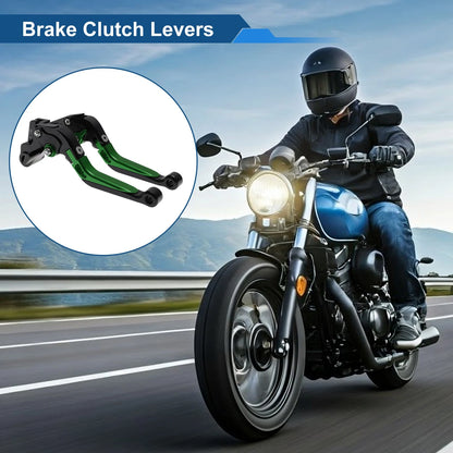 Adjustable Brake Clutch Levers for Kawasaki Versys 650 (2006–2023) Black Green