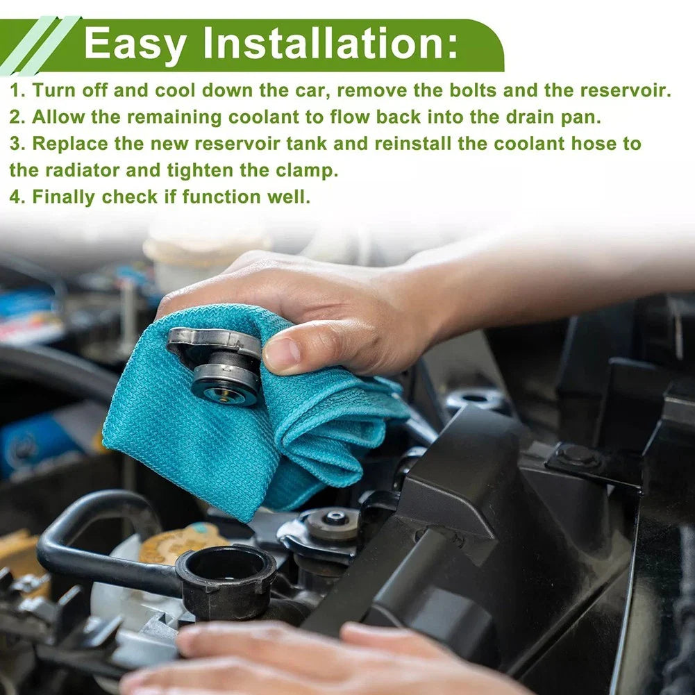 Coolant Expansion Tank Plastic Black for Volvo S60 S80 XC60