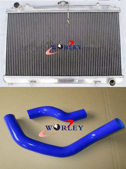 Aluminum Radiator with 2 Black Hoses for Nissan Silvia S14 S15 (1995–2002)